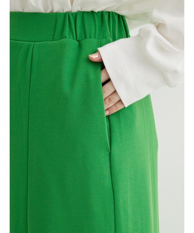 Green Parks カットジョーゼットＩラインスカート Green