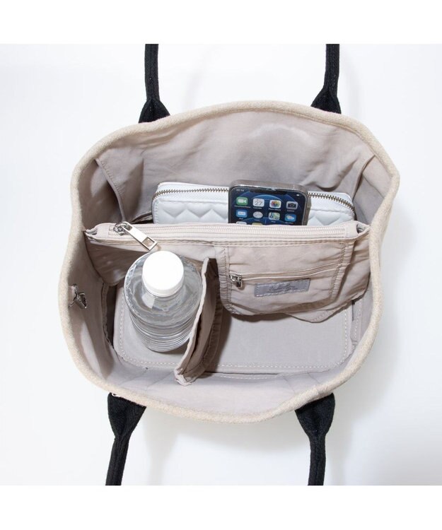 UNBILLION カシュカシュ cachechche / メルトン風パーテーショントート ベージュミックス