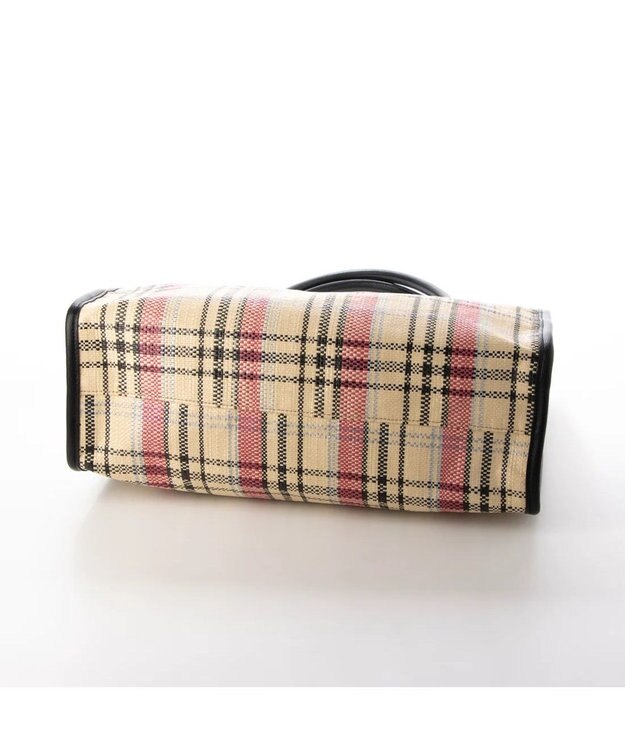 UNBILLION cachecache チェック柄ポリプロピレンシートトートバッグ ベージュ