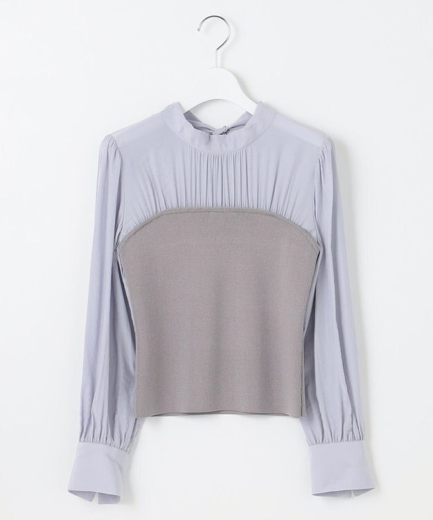 Feroux 【洗える】ビスチェドッキングニット プルオーバー スカイブルー系