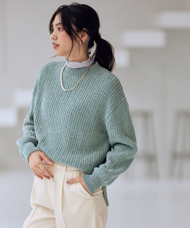 ANY レーシーモールニット ミント