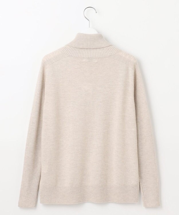 J.PRESS LADIES L 【洗える】SOFT TOUCH WOOL リブ切り替え ニット ベージュ系