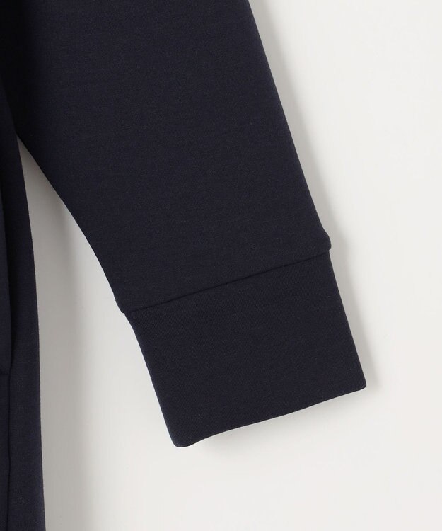 自由区 L 【WEB限定・洗える】マットストレッチダンボールフーディー ワンピース ネイビー