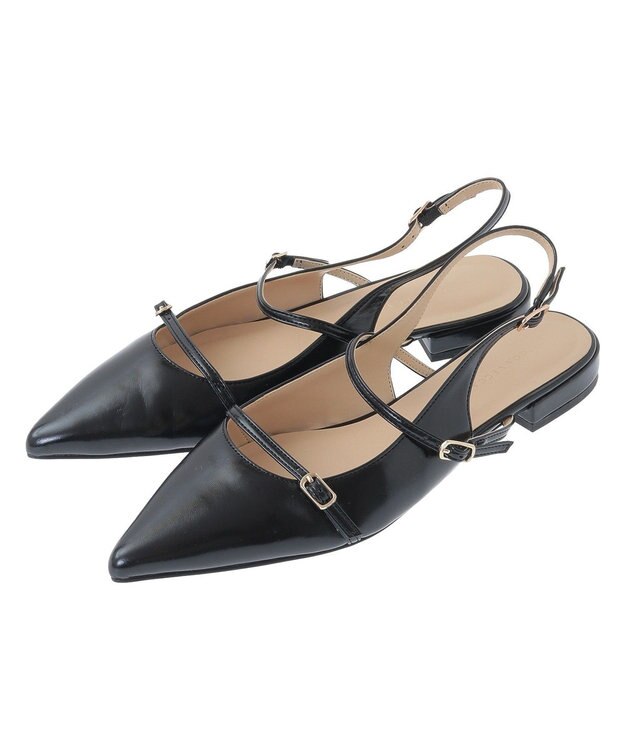 YECCA VECCA バックストラップメリージェーンパンプス Black