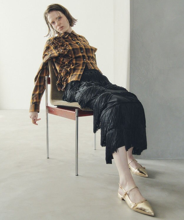 YECCA VECCA バックストラップメリージェーンパンプス Black