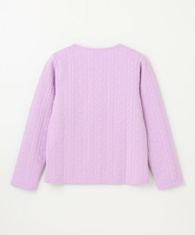 ANY KIDS ふくれジャガードカーディガン ラベンダー