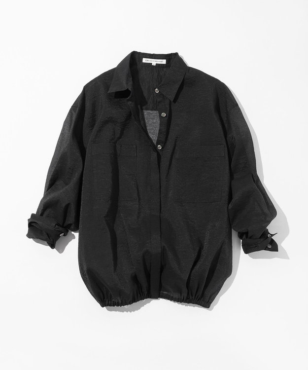 23区 【見上愛さん着用】ナイロンコットンシアーボイル ドロストシャツ ネイビー系