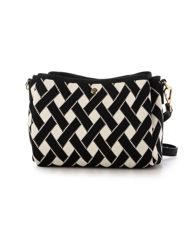 UNBILLION カシュカシュ cachecache / 柄アソートジャガード三つ口ショルダーバッグ ブラックミックス