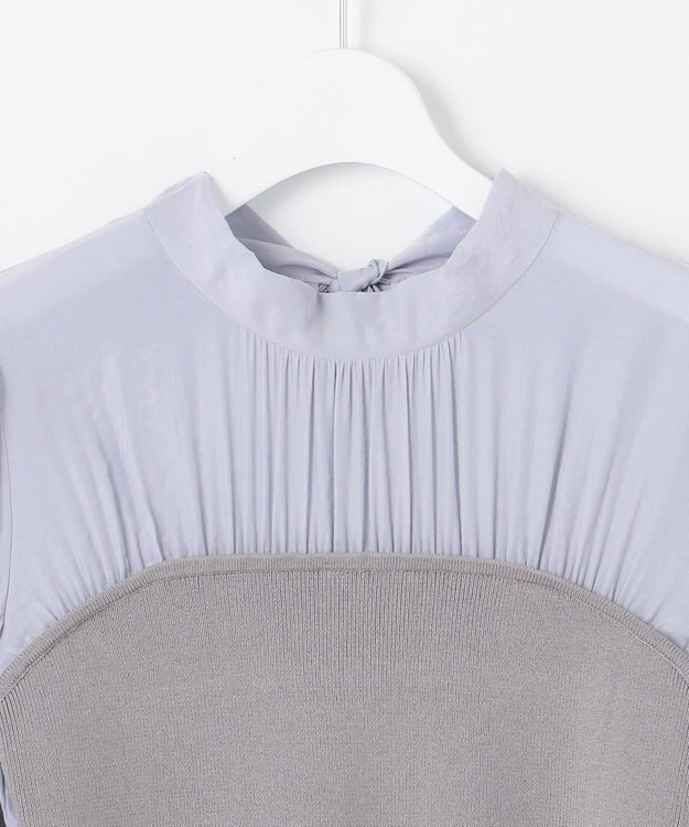 Feroux 【洗える】ビスチェドッキングニット プルオーバー スカイブルー系