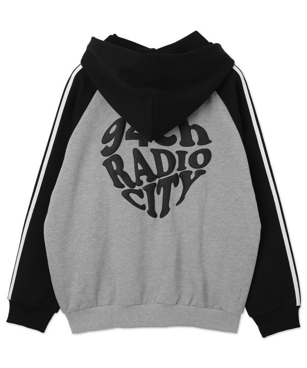 WEGO 【ユニセックス着用ITEM】ラグラングラフィックZIPパーカー ブラック