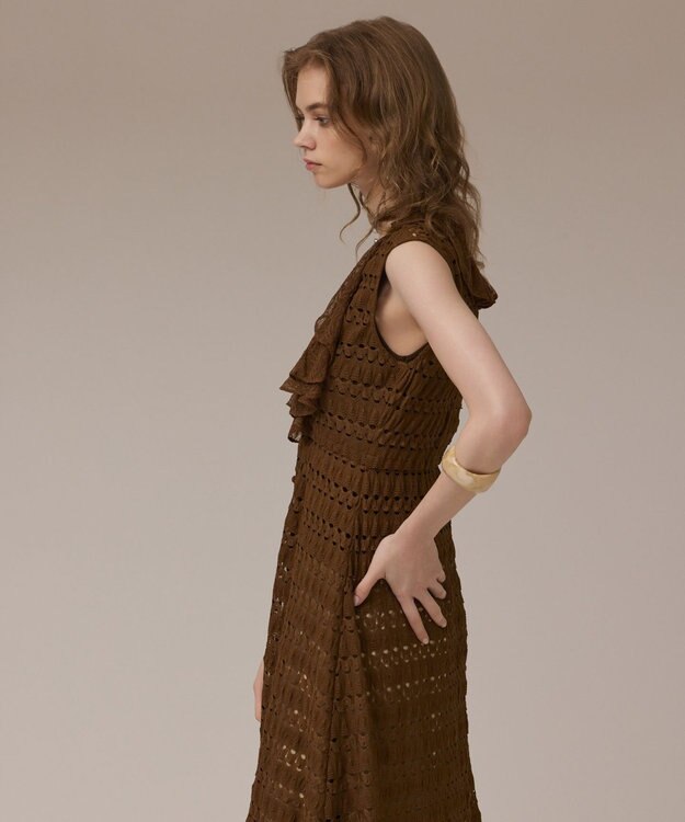 GRACE CONTINENTAL レースロングカーディガン ブラウン