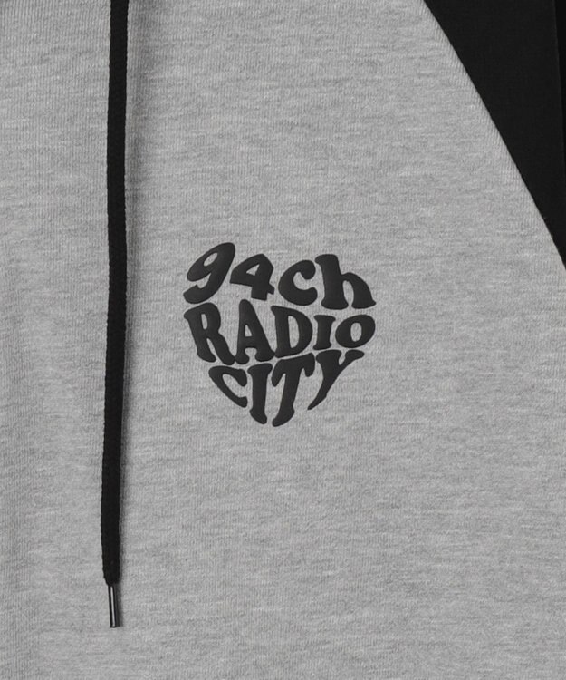 WEGO 【ユニセックス着用ITEM】ラグラングラフィックZIPパーカー ブラック