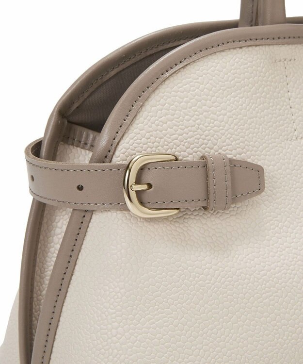 TOPKAPI 【Breath TOPKAPI】SCOTCH GRAIN スコッチグレイン ベルトデザイン ショルダー付き ミニトート バッグ クリーム