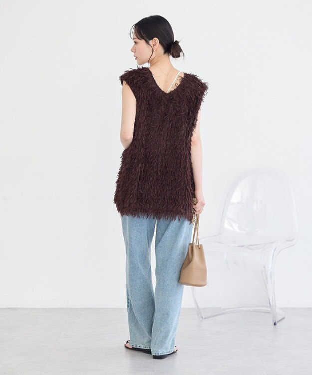 earth music&ecology フェザージャガードベスト Brown