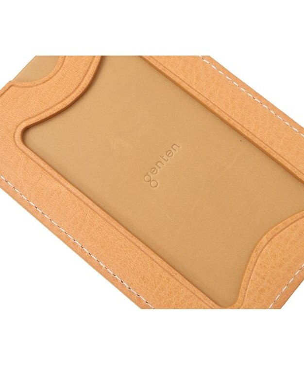 genten フラッターカットワーク パスケース ヌメベージュ