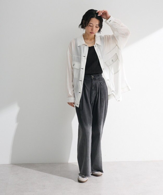 Green Parks ・ＥＬＥＮＣＡＲＥ　ＤＵＥ　カラーステッチシアーＧジャン Off White