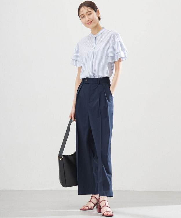 組曲 S スーパーライトストレッチ ワイドパンツ ネイビー系