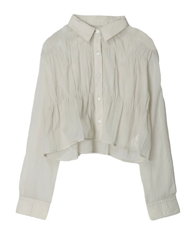 earth music&ecology シャーリングシャツ Gray Beige