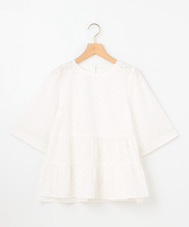 組曲 S エンブロイダリーレースフリル ブラウス アイボリー系