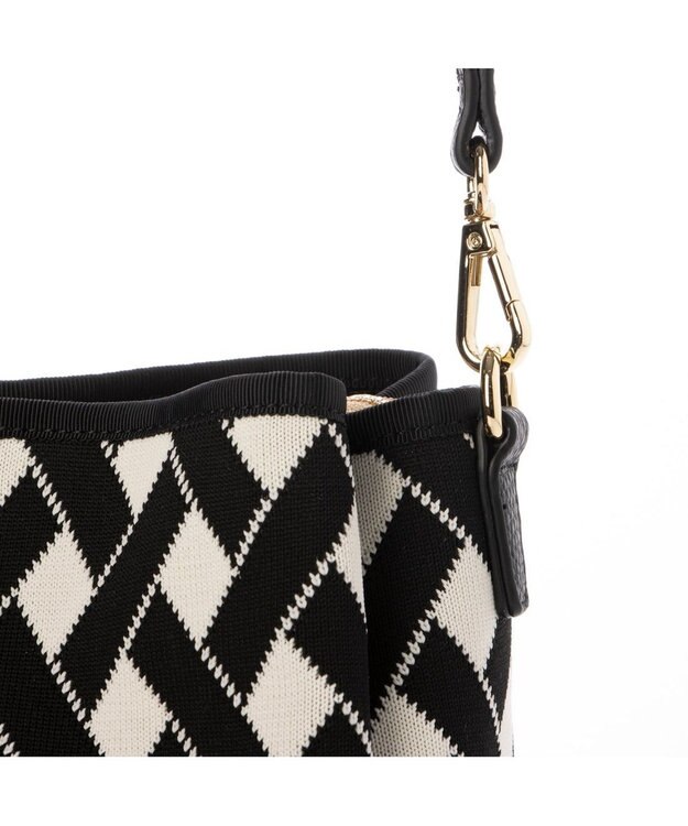 UNBILLION カシュカシュ cachecache / 柄アソートジャガード三つ口ショルダーバッグ ブラックミックス