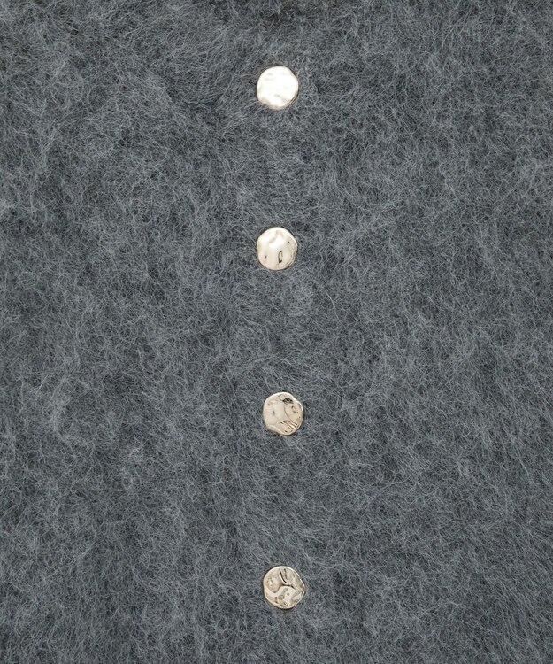 earth music&ecology クルーネックシャギーカーディガン グレー