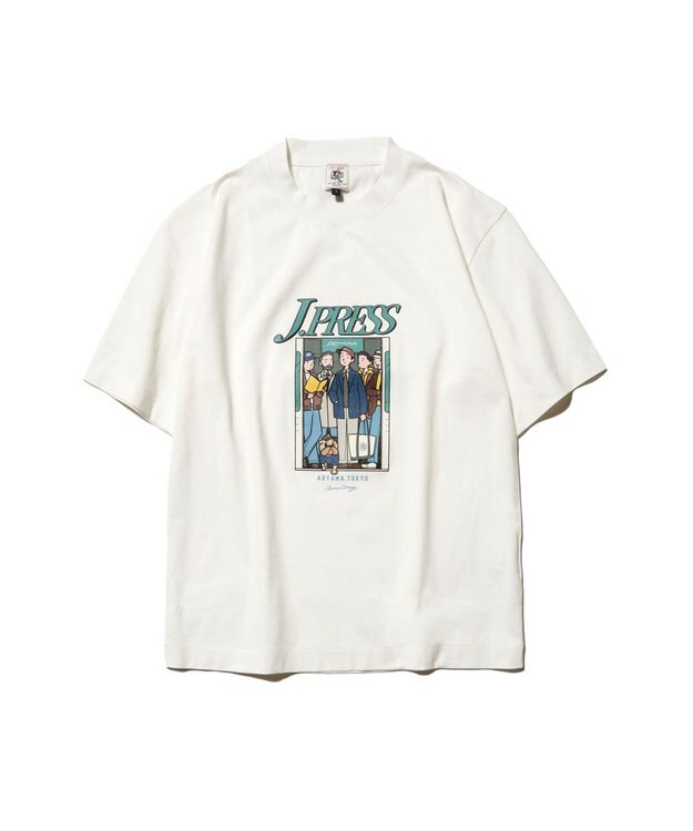 J.PRESS MEN 【AaronChang】【UNISEX】プリント Tシャツ ホワイト系