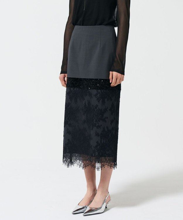 GRACE CONTINENTAL コンビタイトスカート グレー