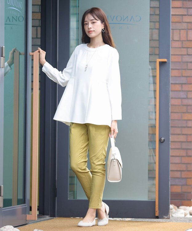 Tiaclasse 【接触冷感・洗える】はき痩せ美脚パンツ イエロー