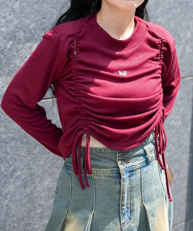 WEGO カットアウトドロストバタフライT ワイン