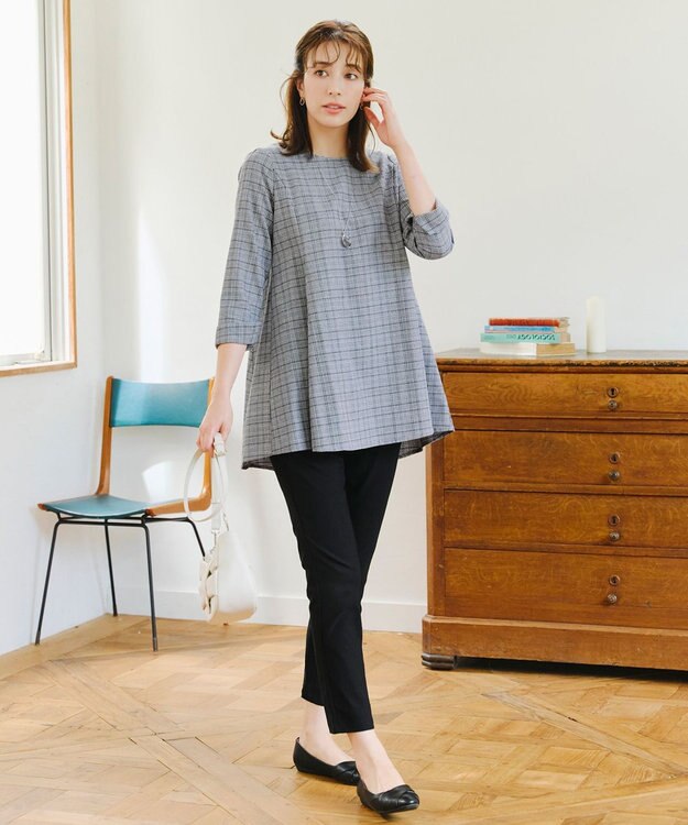 Tiaclasse 【接触冷感・洗える】はき痩せ美脚パンツ ブラック