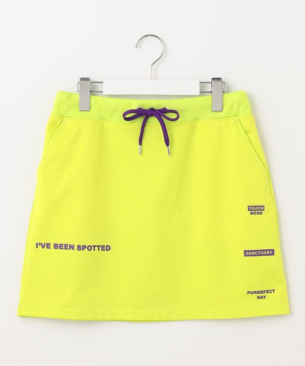 PW CIRCULUS 【WOMEN】【洗える/軽量】裏毛 ロゴ スカート ゴルフウェア レディース ライム