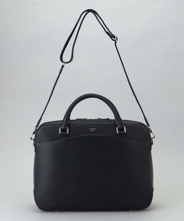 GOTAIRIKU 日本製【PELLE MORBIDA】型押しレザー ブリーフバッグ ネイビー系