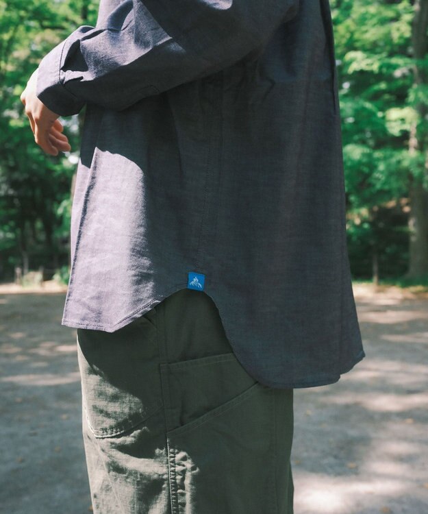 SHARE PARK MENS 【UVカット・撥水・ストレッチ】イージーデニムレギュラーカラーシャツ ネイビー系