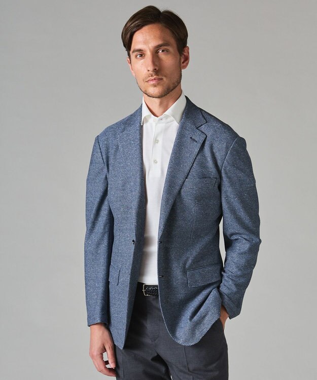 GOTAIRIKU 【吸水速乾/ウォッシャブル】ノルマンディーリネン カーディガンジャケット（24年モデル） サックスブルー系