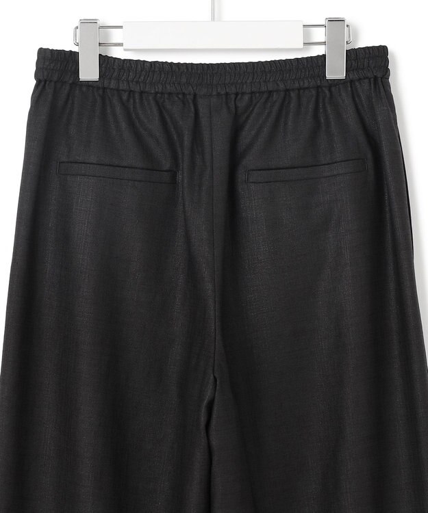 23区 S 【洗える】トリアセスラブストレッチ ワイド パンツ ブラック系