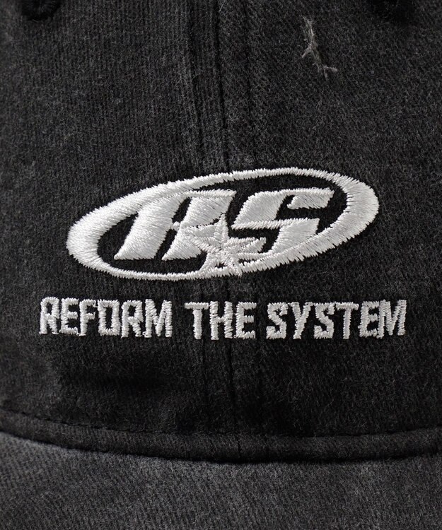 WEGO ダメージロゴ刺繍キャップ ブラック