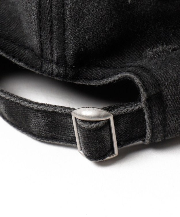 WEGO ダメージロゴ刺繍キャップ ブラック