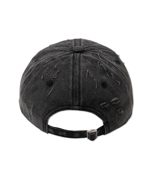 WEGO ダメージロゴ刺繍キャップ ブラック