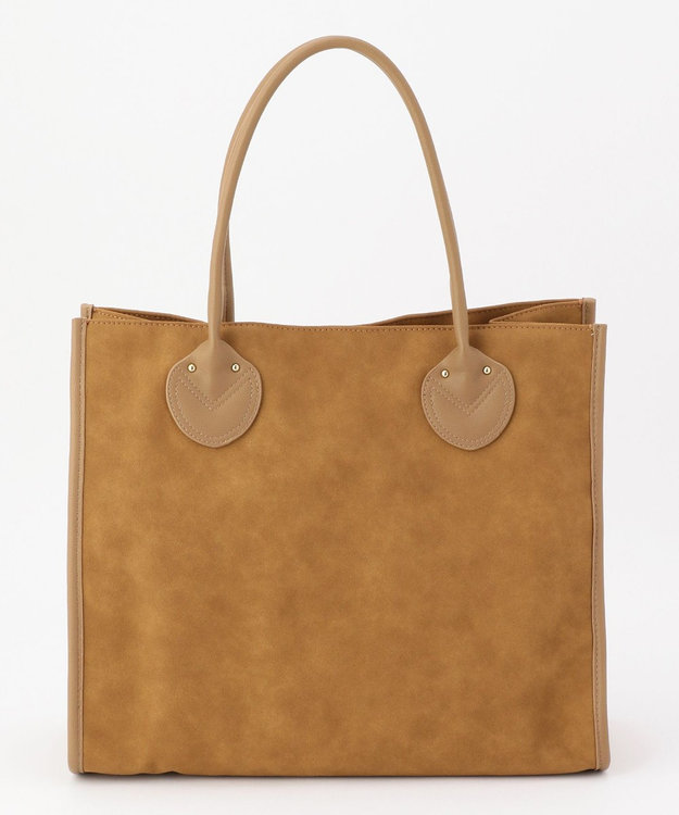 UNBILLION cachecache 丸手根革スクエアトートバッグ キャメル