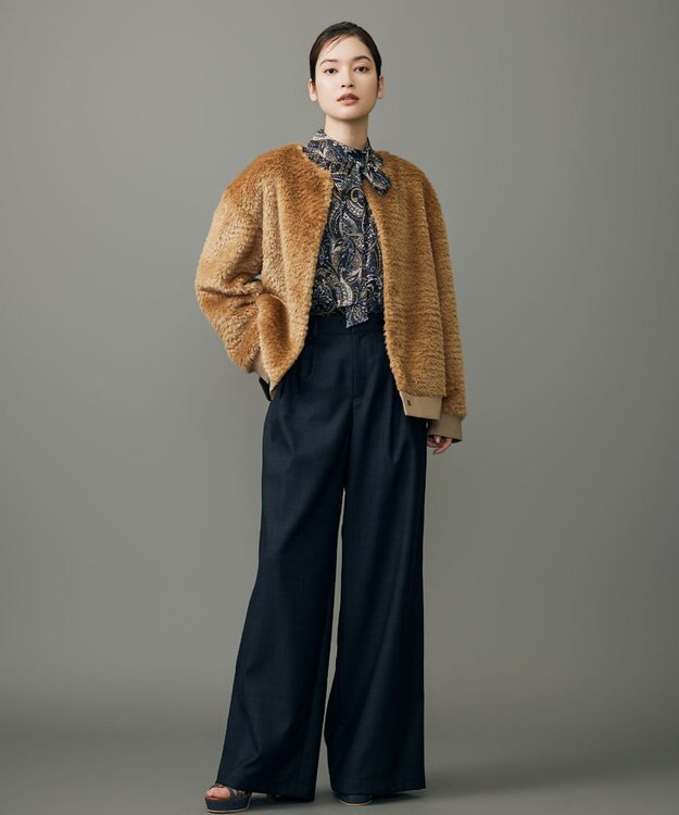 自由区 L 【カタログ掲載】ファー アウター キャメル