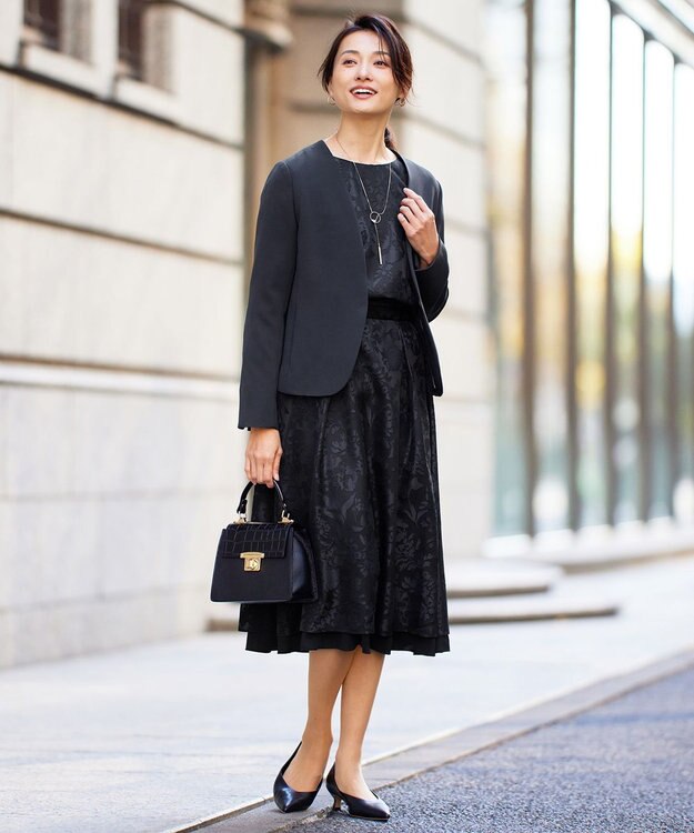 自由区 【セットアップ対応・リバーシブル・洗える】オパールプリント スカート ネイビー系5