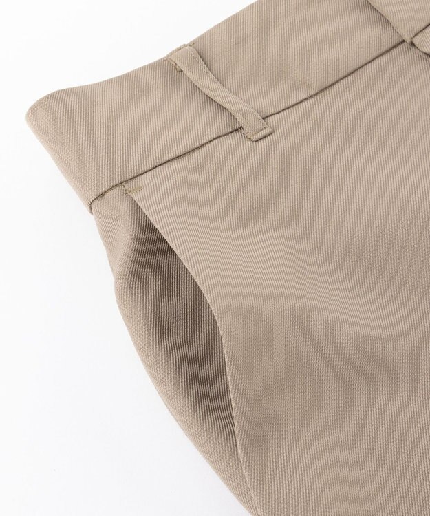 UNFILO ウールライクツイル ワイドパンツ ベージュ