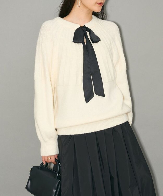 Green Parks ボウタイリボン付きニット