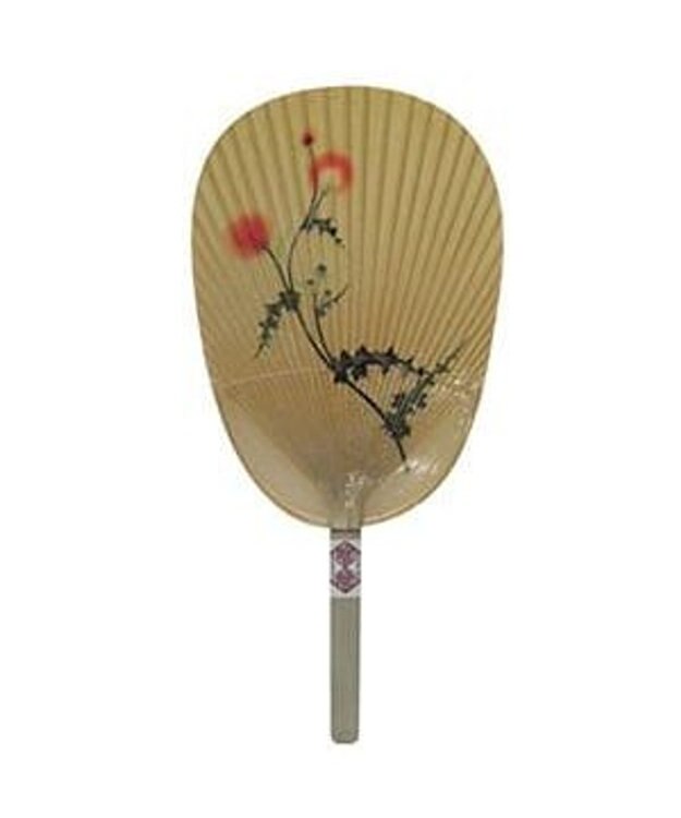 PRESENTERS ROOM 美濃和紙 水うちわ 小判型(アザミ) -