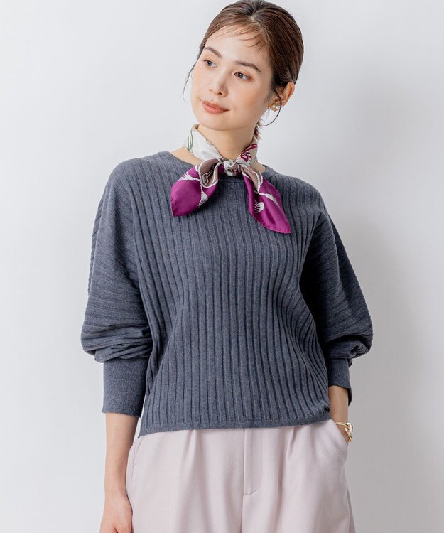 組曲 BOREROリブドルマン ニット グレー系