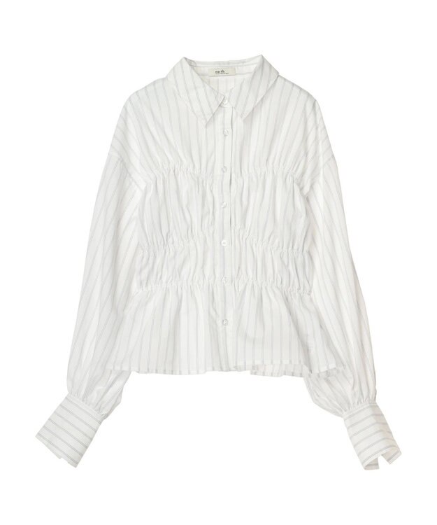 earth music&ecology ビスチェライクシャーリングシャツ（ストライプ） Stripe