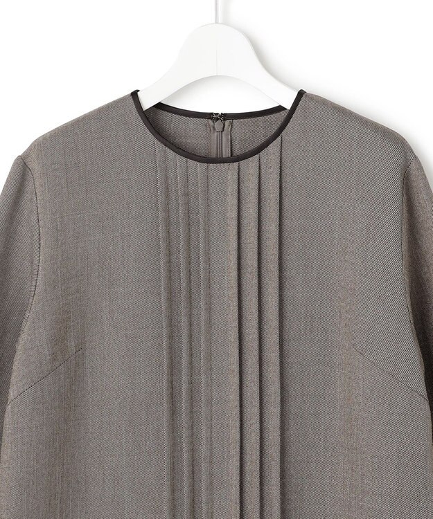 ICB L 【WEB限定】ツイードタックワンピース ブラウン系