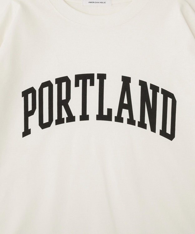 AMERICAN HOLIC PORTLAND裾ラウンドTシャツ Off White