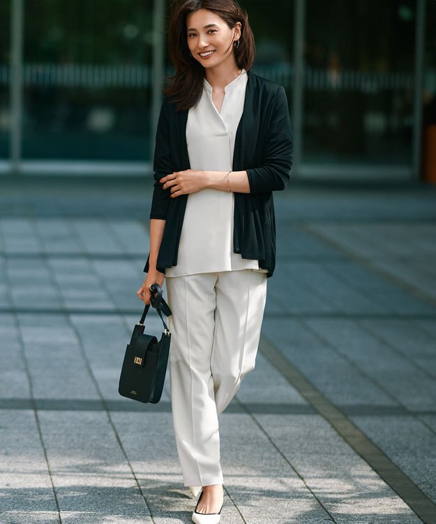 23区 【洗える】ストレッチジョーゼット フレンチスリーブ カットソー ベージュ系