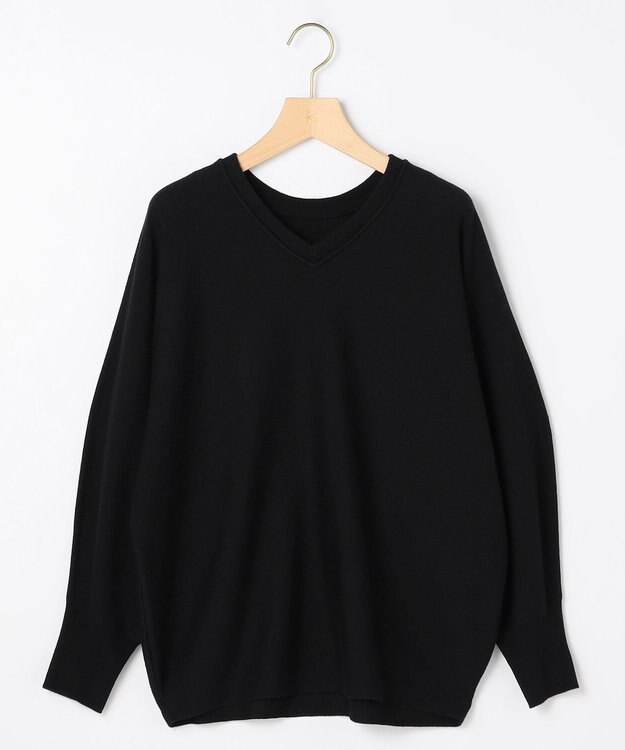 組曲 S 【前後着用可】ニューシックニットＶネック プルオーバー ブラック系